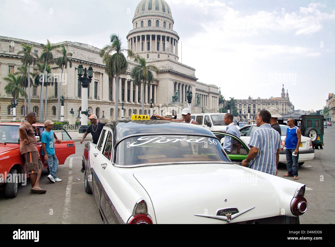 Havanna, Kuba, privates Taxi vor dem Capitol Stockfoto
