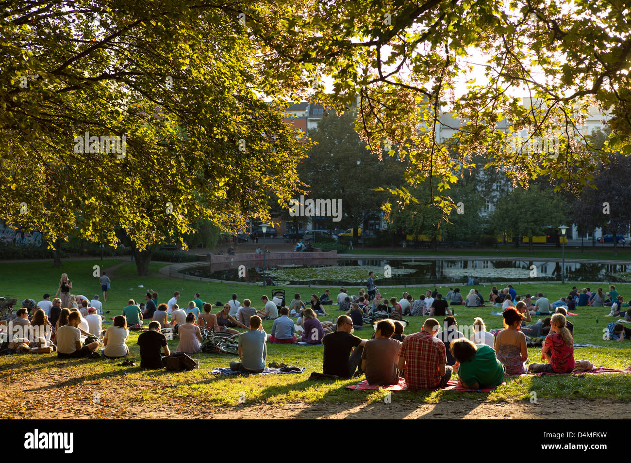 Berlin, Deutschland, Menschen im Weinberg Park Stockfoto