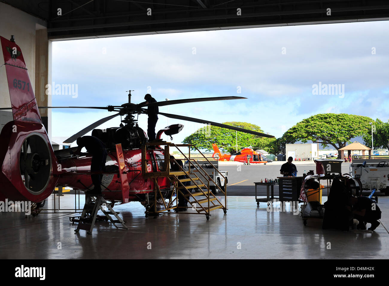 Im hangar Stockfoto