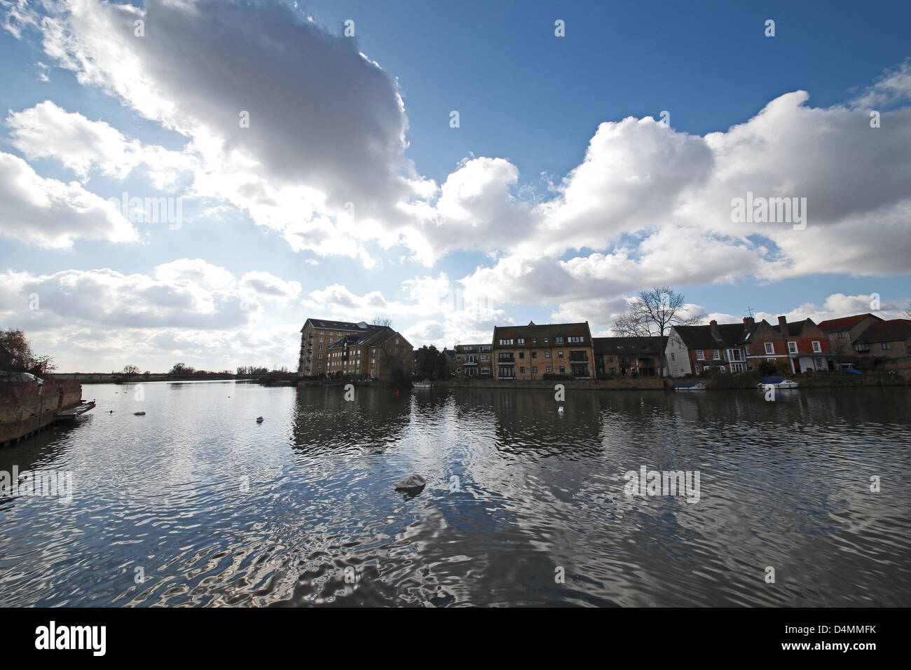 Fluss Great Ouse von The Quay St Ives blickte stream Stockfoto