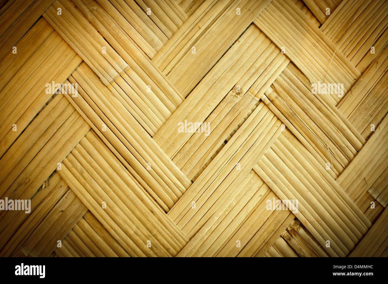 Die Details der Bambus Weben Muster Hintergrund. Stockfoto