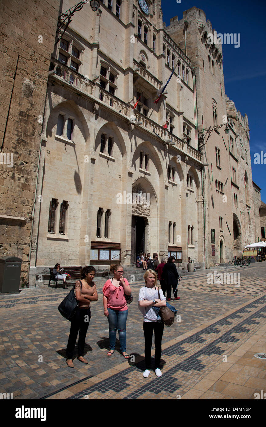 Platzieren Sie de l ' Hotel de Ville, Palais des Archeveques (die Erzbischöfe Palace) Narbonne, Aude, Frankreich. Stockfoto