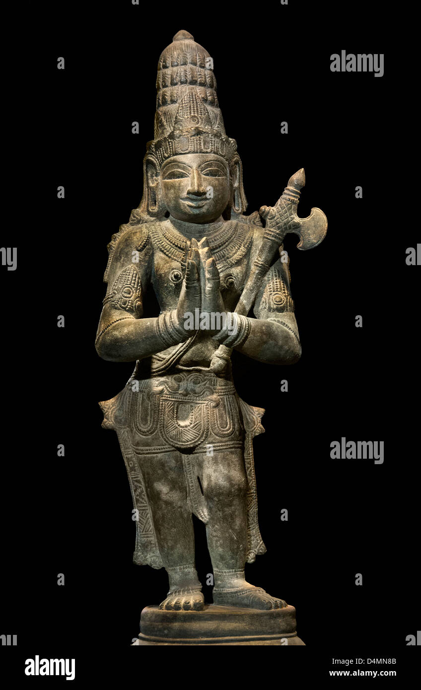 Chandikesvara 15. Jahrhundert n. Chr. Jambavanodai Thanjavur Indien Hindu Bronze Statue Stockfoto