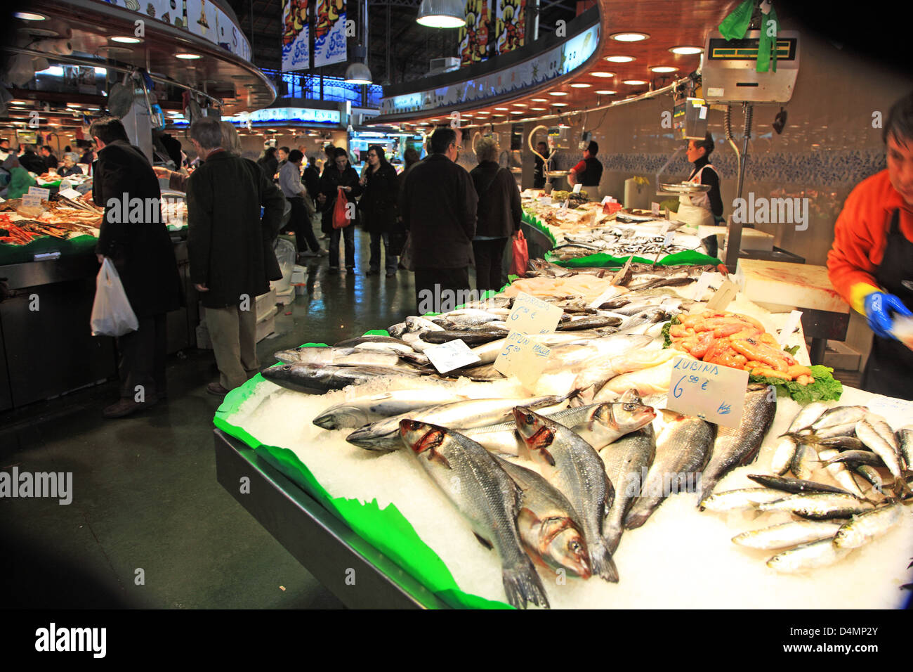 Spanien, Katalonien, Barcelona, La Boqueria-Markt an den Ramblas Stockfoto