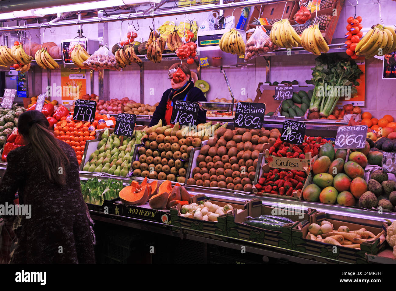 Spanien, Katalonien, Barcelona, La Boqueria-Markt an den Ramblas Stockfoto