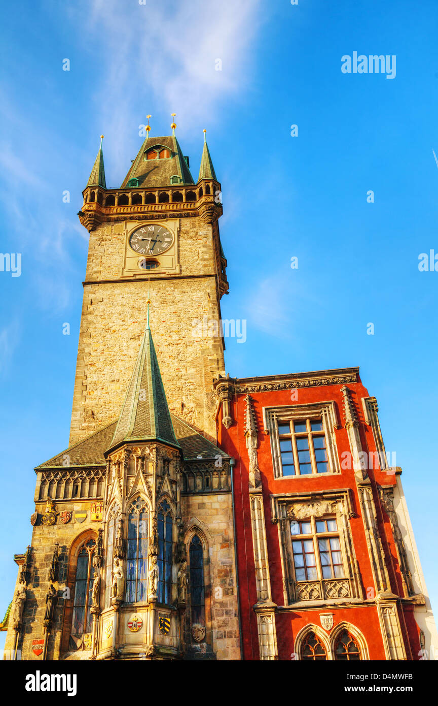 Altes Rathaus in Prag in den frühen Morgenstunden Stockfoto