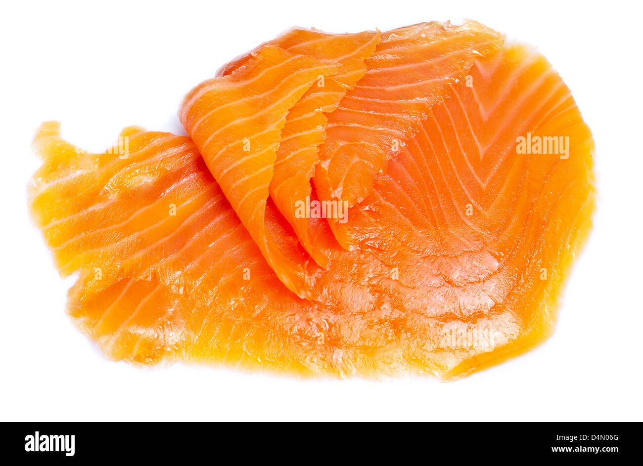 Salzige Lachs auf weißen Hintergrund isoliert Stockfoto