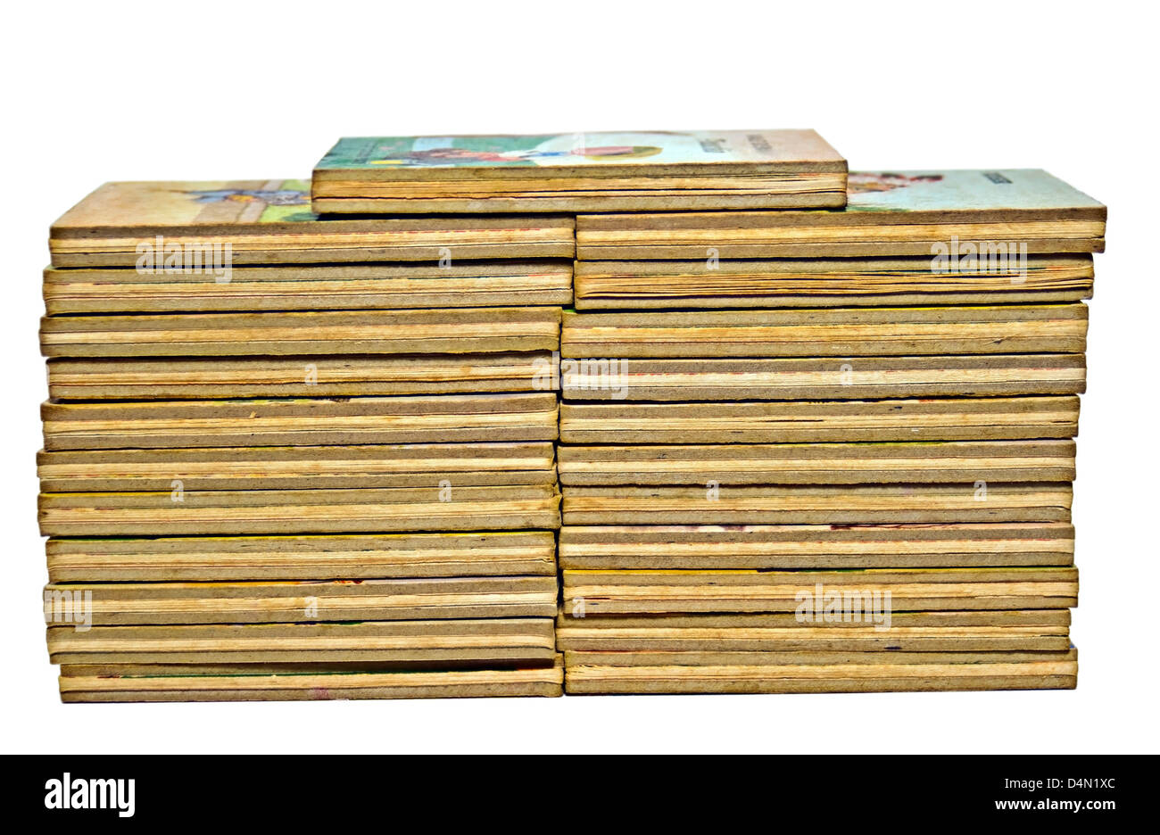 Zwei Stapel von kleinen, Bücher für Kinder. Stockfoto