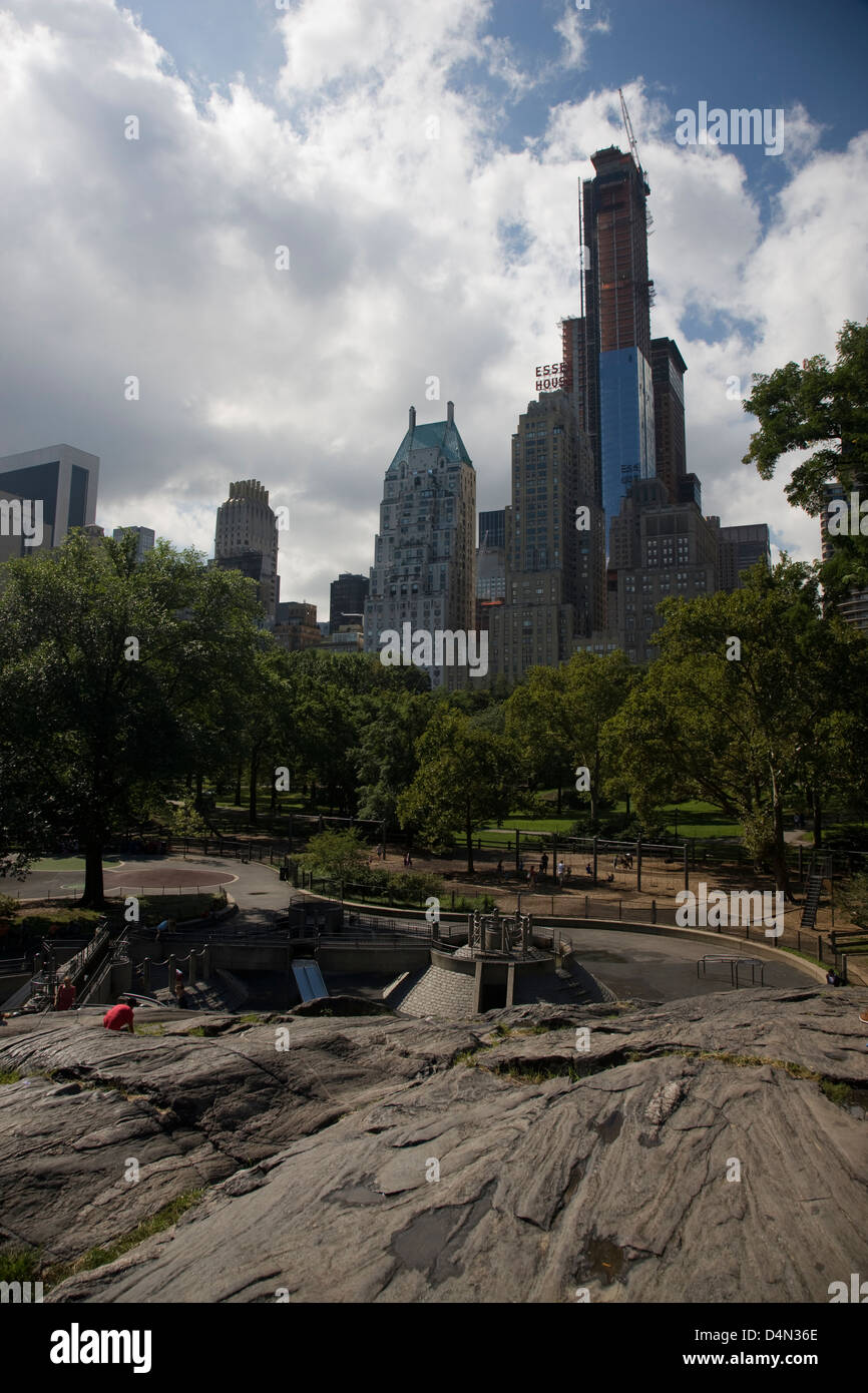 Central Park South und West 59th Street in New York Stockfoto