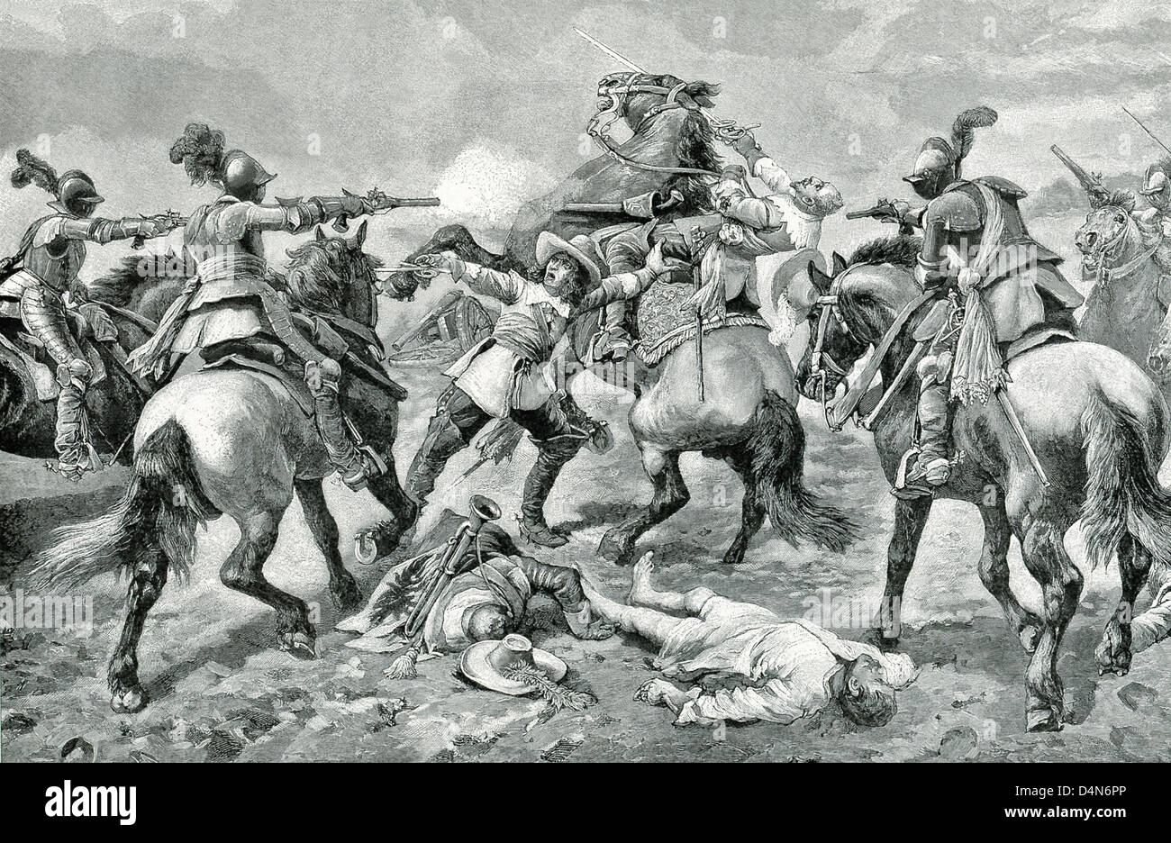 Gustavus Adolphus von Schweden (1594-1632), der "Löwe des Nordens," die Meister des deutschen Protestantismus, in der Schlacht getötet wurde. Stockfoto