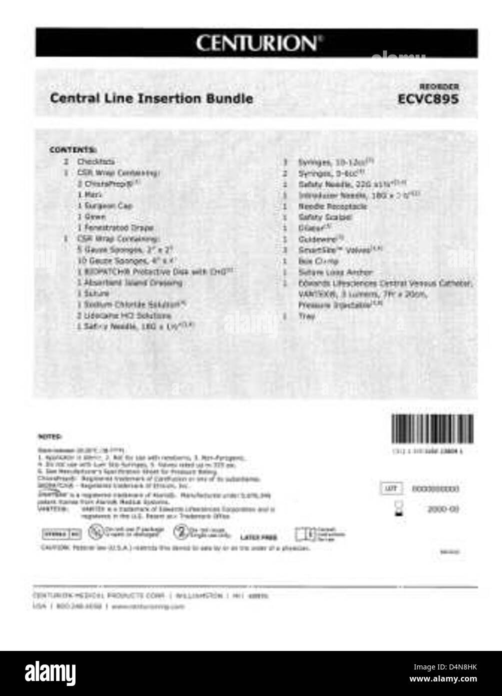 American Regent hat Convenience Kits mit bakteriostatischer Natriumchloridlösung wegen möglicher Kontamination zurückgerufen. Betroffene Produkte sollten aus Sicherheitsgründen zurückgegeben werden. Stockfoto