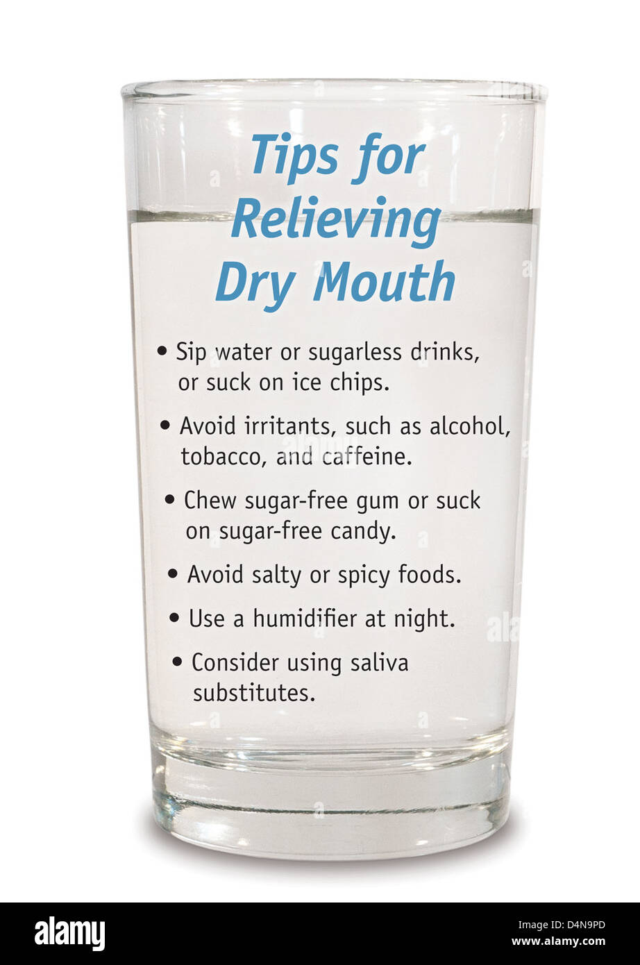Trockener Mund? Zögern Sie nicht-Behandlung - Infografik Stockfoto