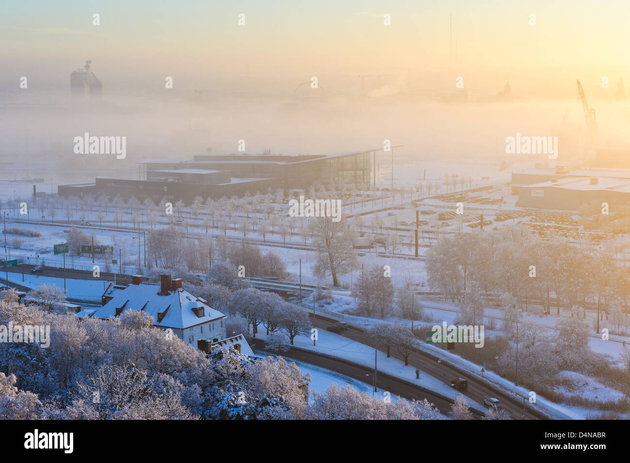 Erhöhte Ansicht von Göteborg in Schweden, Winter Europa Stockfoto