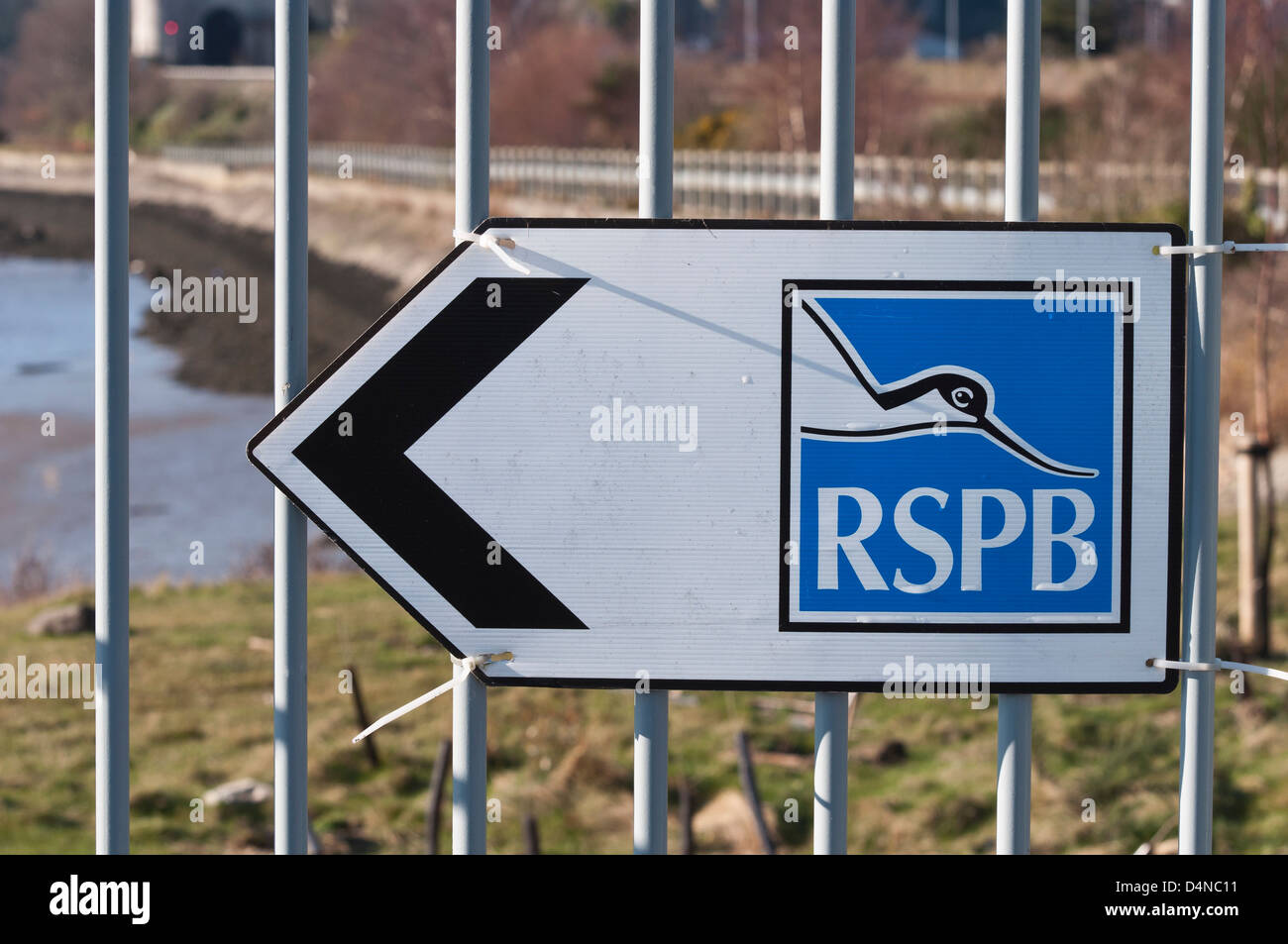 Die Royal Society for Protection of Birds Zeichen. Stockfoto