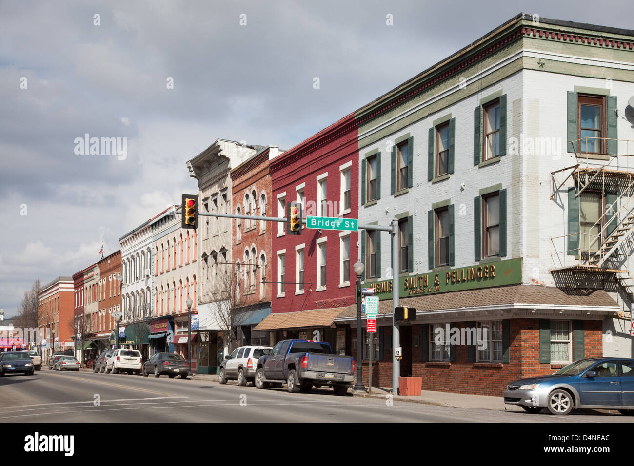 Die Innenstadt von Towanda, Kreisstadt des Bradford County, Pennsylvania Stockfoto