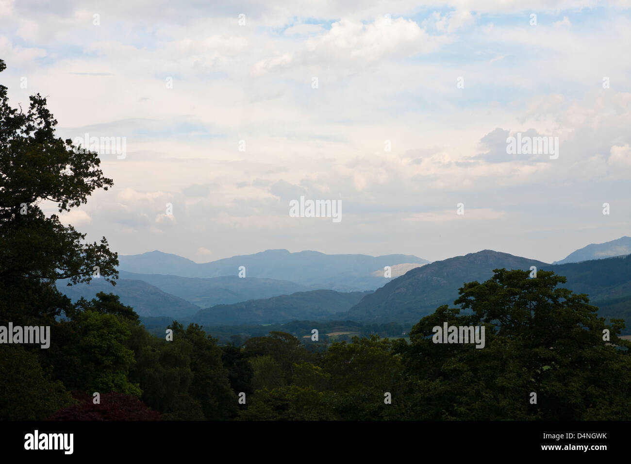 Landschaftsblick auf die malerischen Esk Valley in NW England Stockfoto