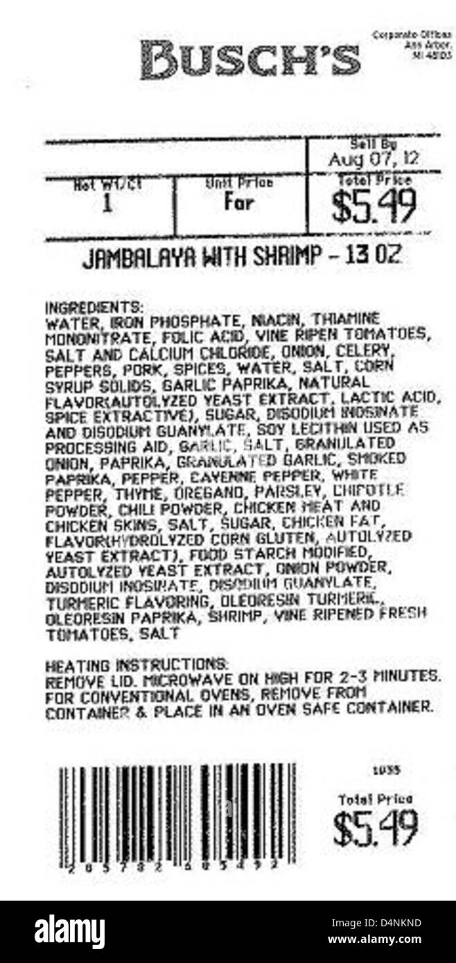 Der Frischlebensmittelmarkt von Busch hat aufgrund potenzieller Kontaminationsrisiken mehrere Feinkostprodukte zurückgerufen. Den Verbrauchern wird empfohlen, die betroffenen Artikel zu entsorgen. Stockfoto