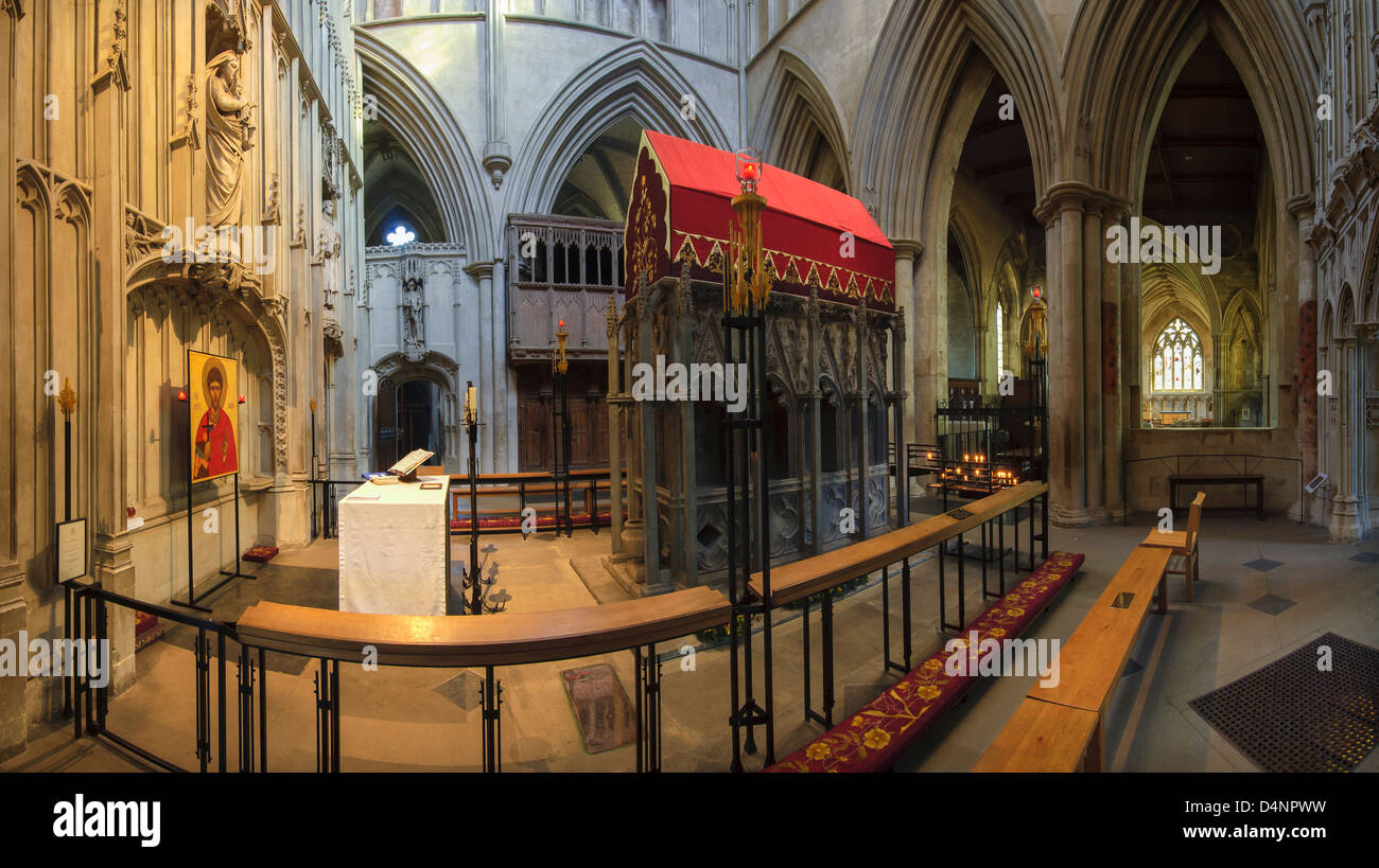 Der Schrein von St. Alban in St Albans Kathedrale, England Stockfoto