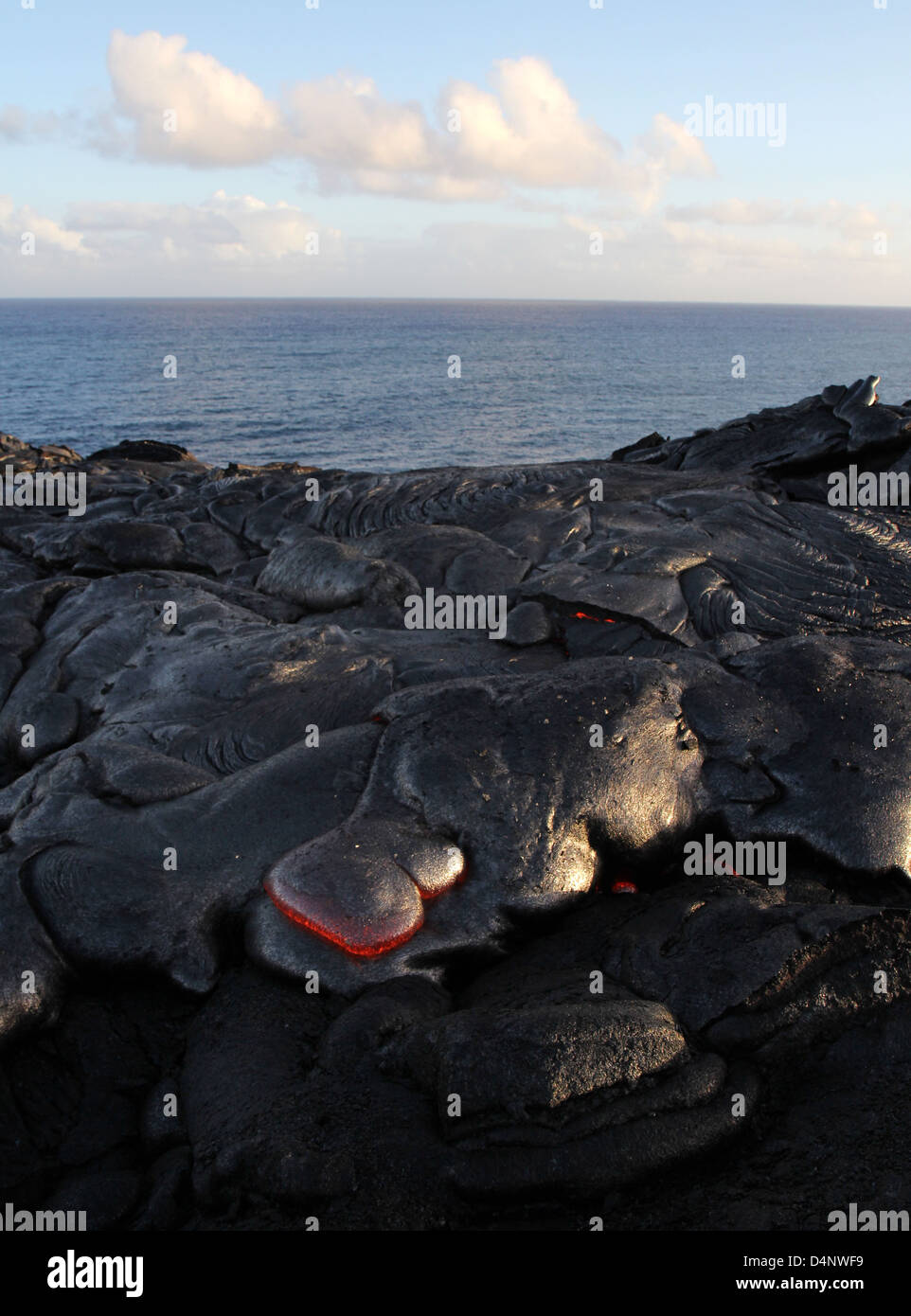 Hot fliessende Lava Vulkan Mauna Kea, Hawaii big Island Pacific Ocean Stockfoto