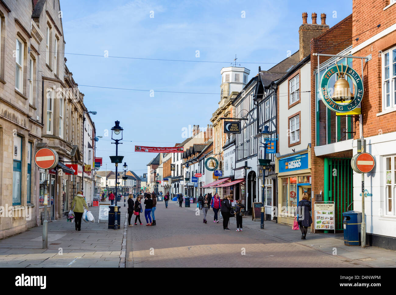 Nottingham-Straße im Zentrum Stadt, Melton Mowbray, Leicestershire, UK Stockfoto