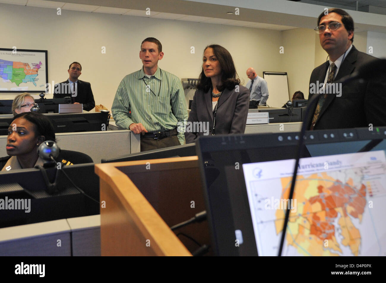 Hurrikan Sandy, FDA Emergency Operations Center Stockfoto