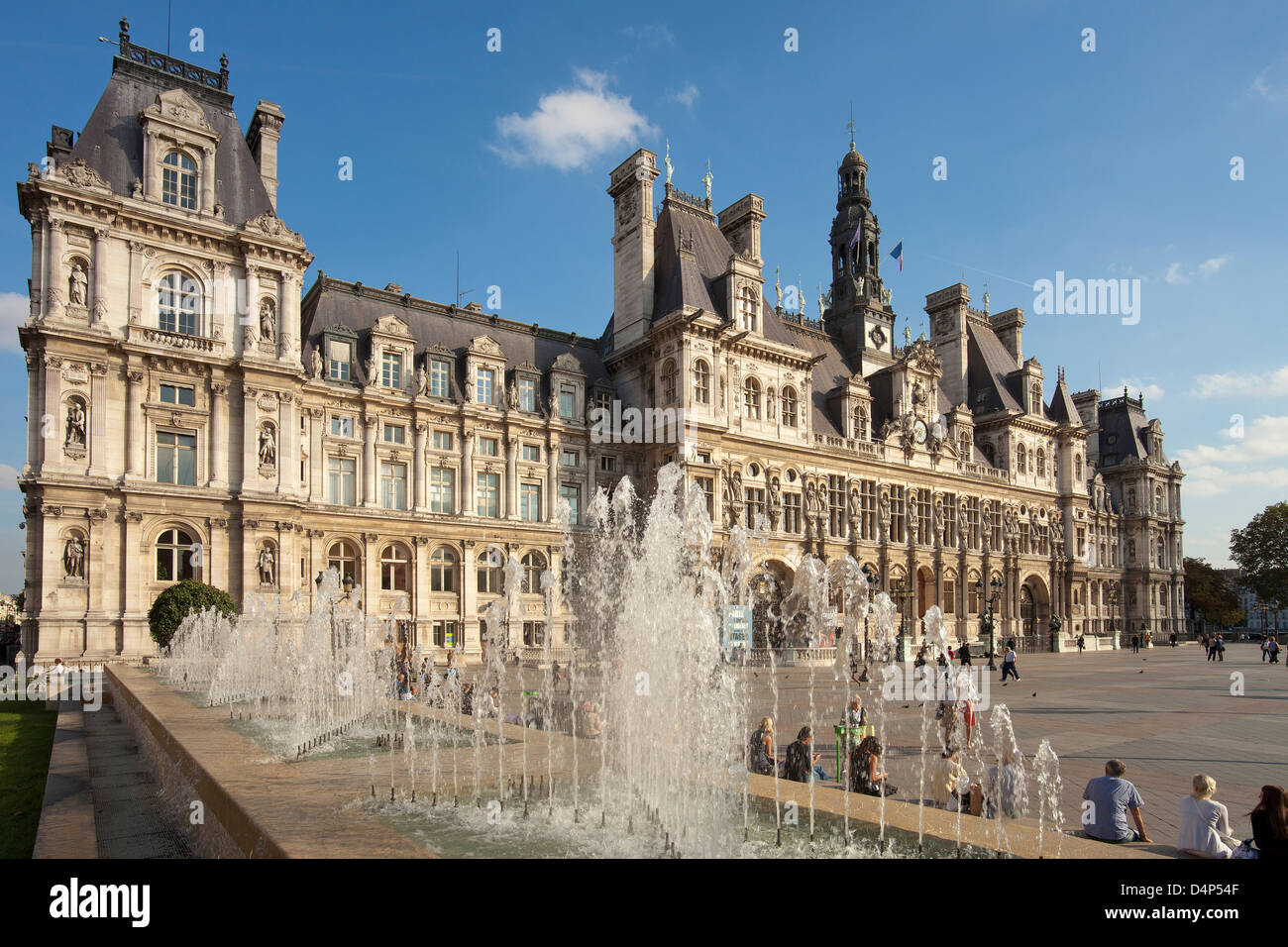 Hôtel de Ville (Rathaus) am Place de l'Hôtel-de-Ville in Paris Stockfoto