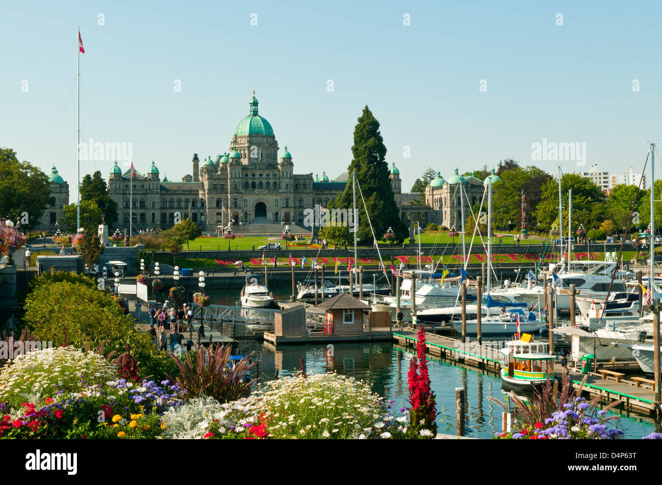 Parlamentsgebäude, James Bay, Victoria, Vancouver Island, British Columbia, Kanada Stockfoto