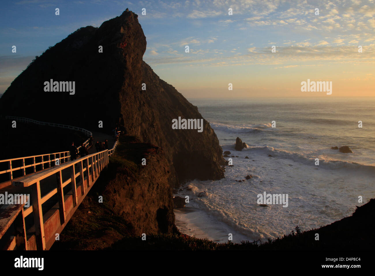 Sonnenuntergang am Point Bonita, auf der Nordseite des Golden Gate in Kalifornien. Stockfoto