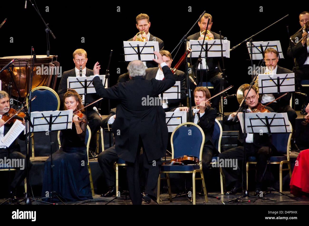 Dirigent Peter Guth und Strauss Festival Orchester Wien Konzert Crocus City Hall.  Moskau - 17. November 2010 Stockfoto