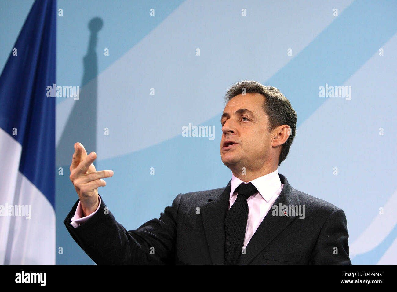 Erklären Sie Berlin, Deutschland, Nicolas Sarkozy, Präsident der französischen Republik Stockfoto