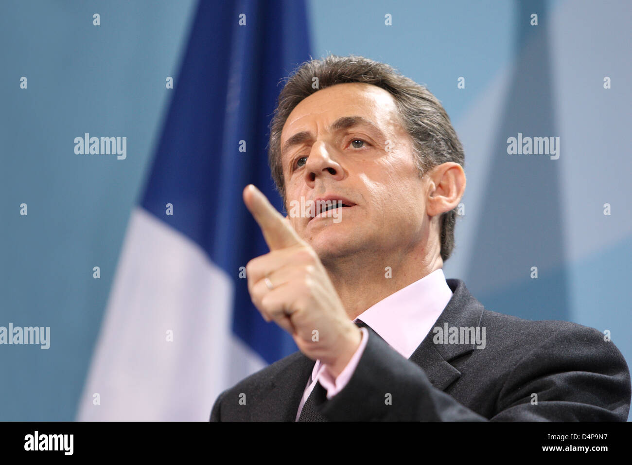 Erklären Sie Berlin, Deutschland, Nicolas Sarkozy, Präsident der französischen Republik Stockfoto