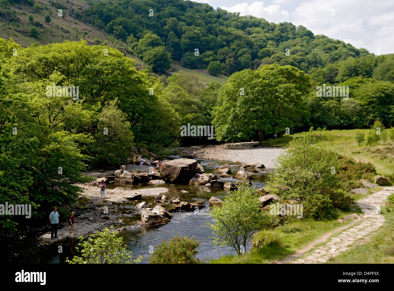 Flusses Glaslyn, Beddgelert, Snowdonia, Gwynedd, Nordwales. Stockfoto
