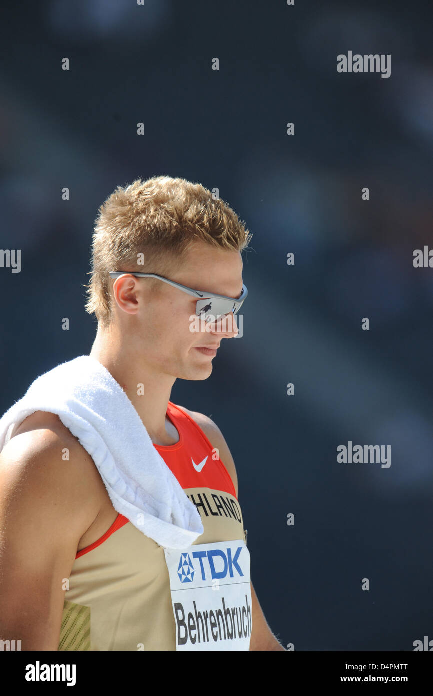 Deutsche Pascal Behrenbruch gezeigt in Aktion während des Schusses setzen Event der Zehnkampf bei der 12. IAAF Leichtathletik WM, Berlin, Deutschland, 19. August 2009. Foto: Christophe Karaba Stockfoto