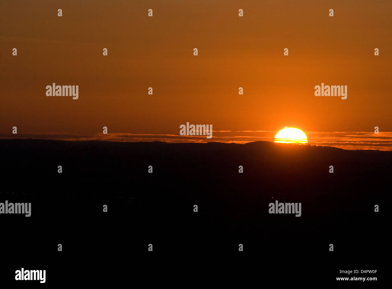 Sonnenuntergang über Aarhus V Stockfoto