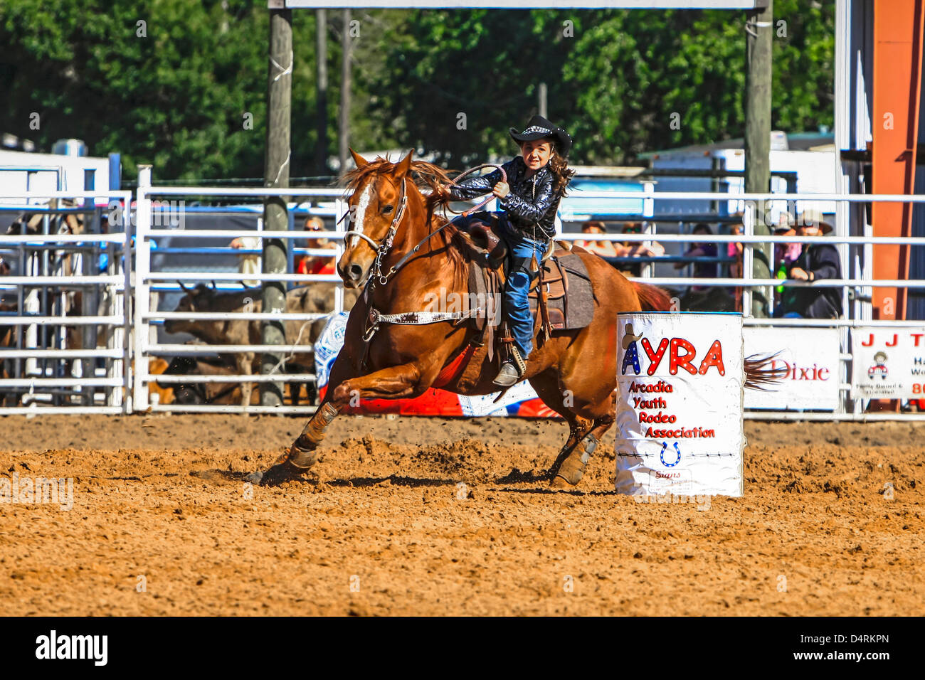 Die Florida State 85. Rodeo WM Lauf Rennevent in Arcadia Stockfoto