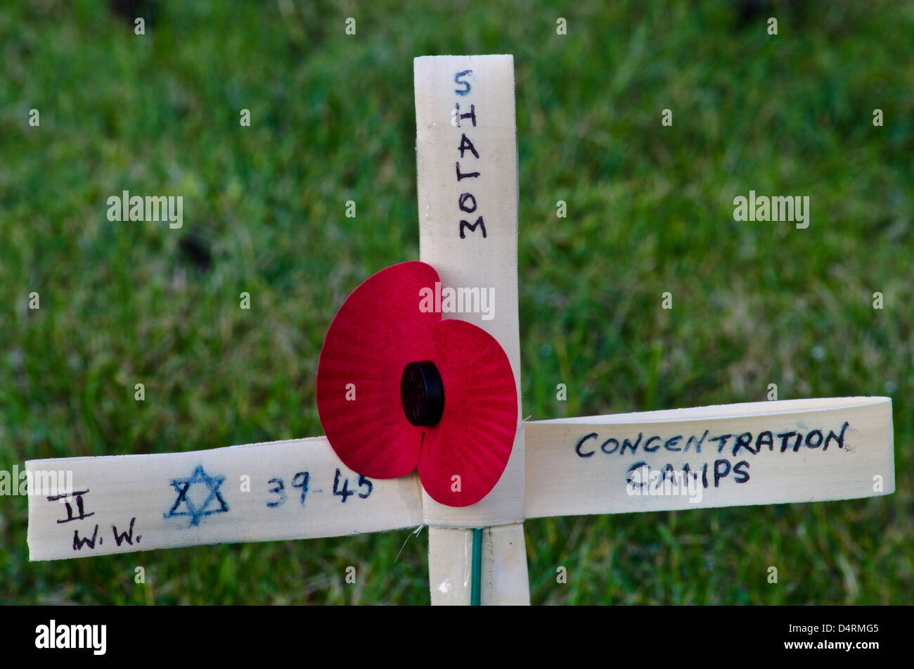 Ein Kreuz für die Opfer der Konzentrationslager Stockfoto