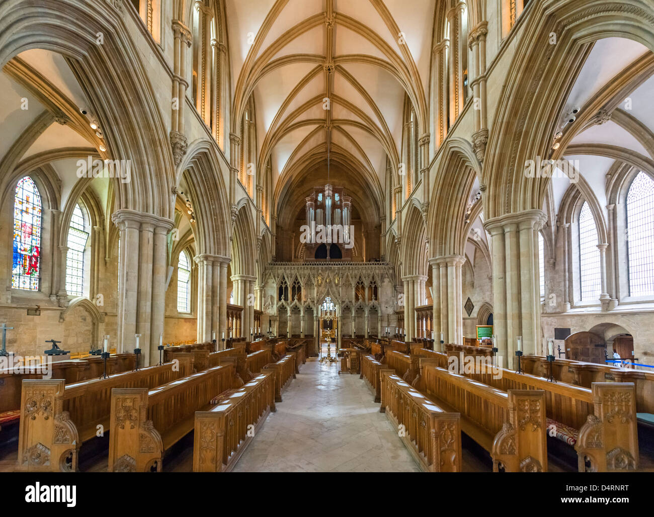 Innere des Southwell Minster, Southwell, Nottinghamshire, East Midlands, UK Stockfoto