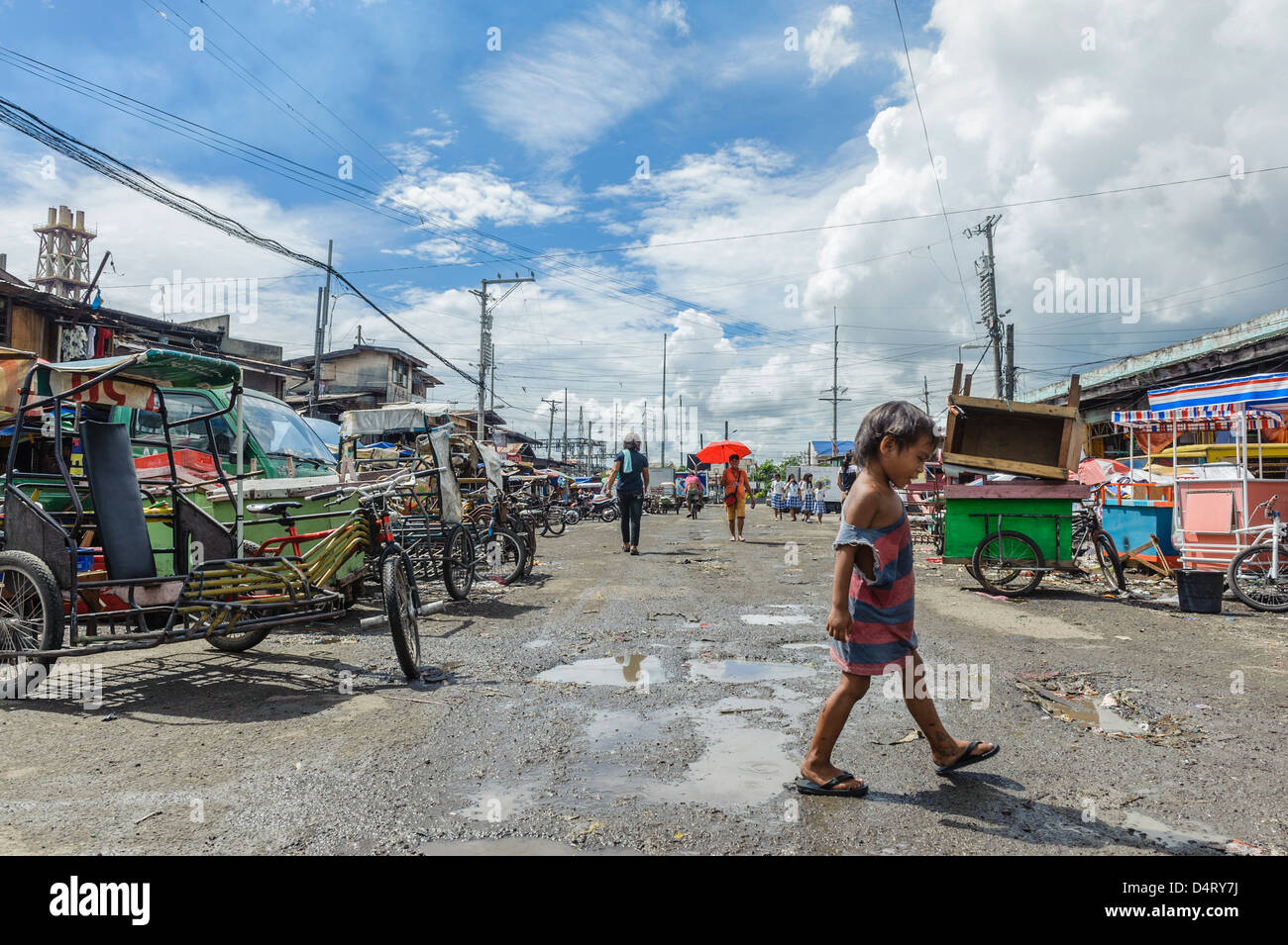 Straßen des Kohlenstoffs zu vermarkten, Visayas, Philippinen, Süd-Ost-Asien Stockfoto