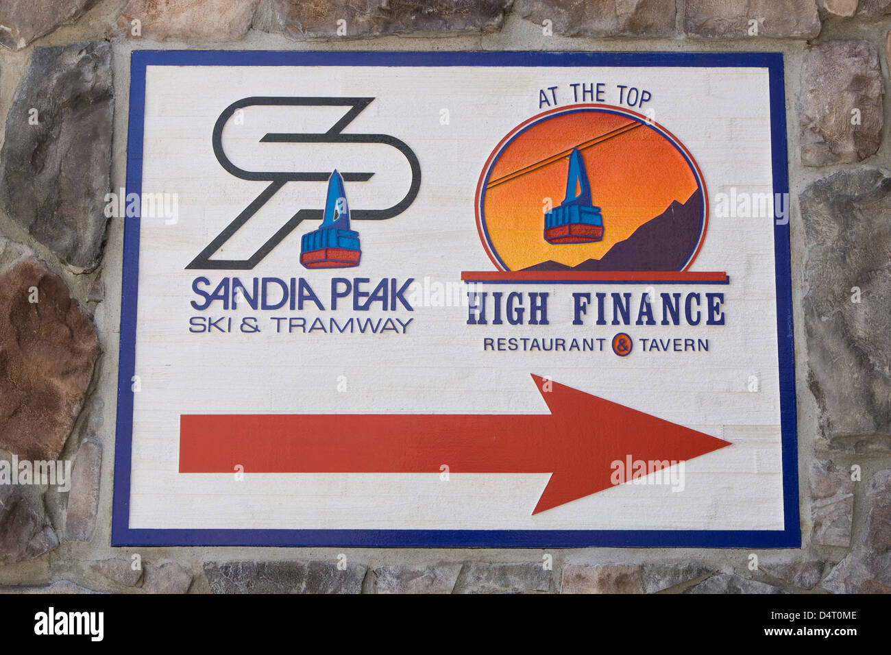 Albuquerque: Sandia Peak Zeichen Stockfoto