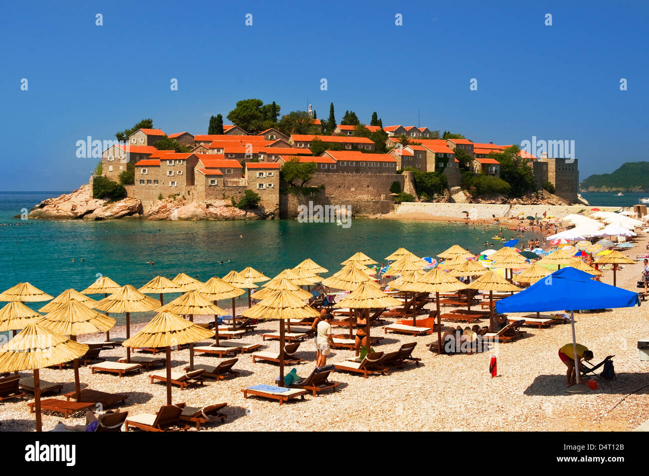 Insel Sveti Stefan-Resort-Insel - Montenegro Stockfoto