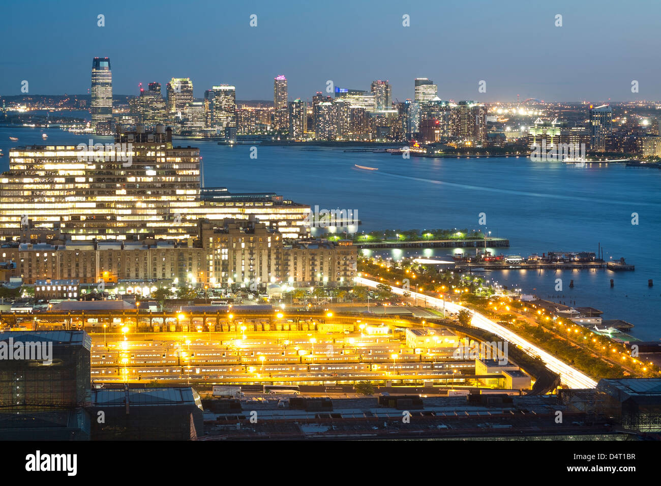 New York City, Manhattan, Luftaufnahme, Landschaft, Stadtansicht, Skyline Hudson river Stockfoto