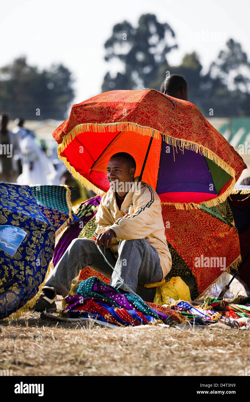 Timkat Zeremonie der orthodoxen Kirche in Addis Ababa, Äthiopien Stockfoto