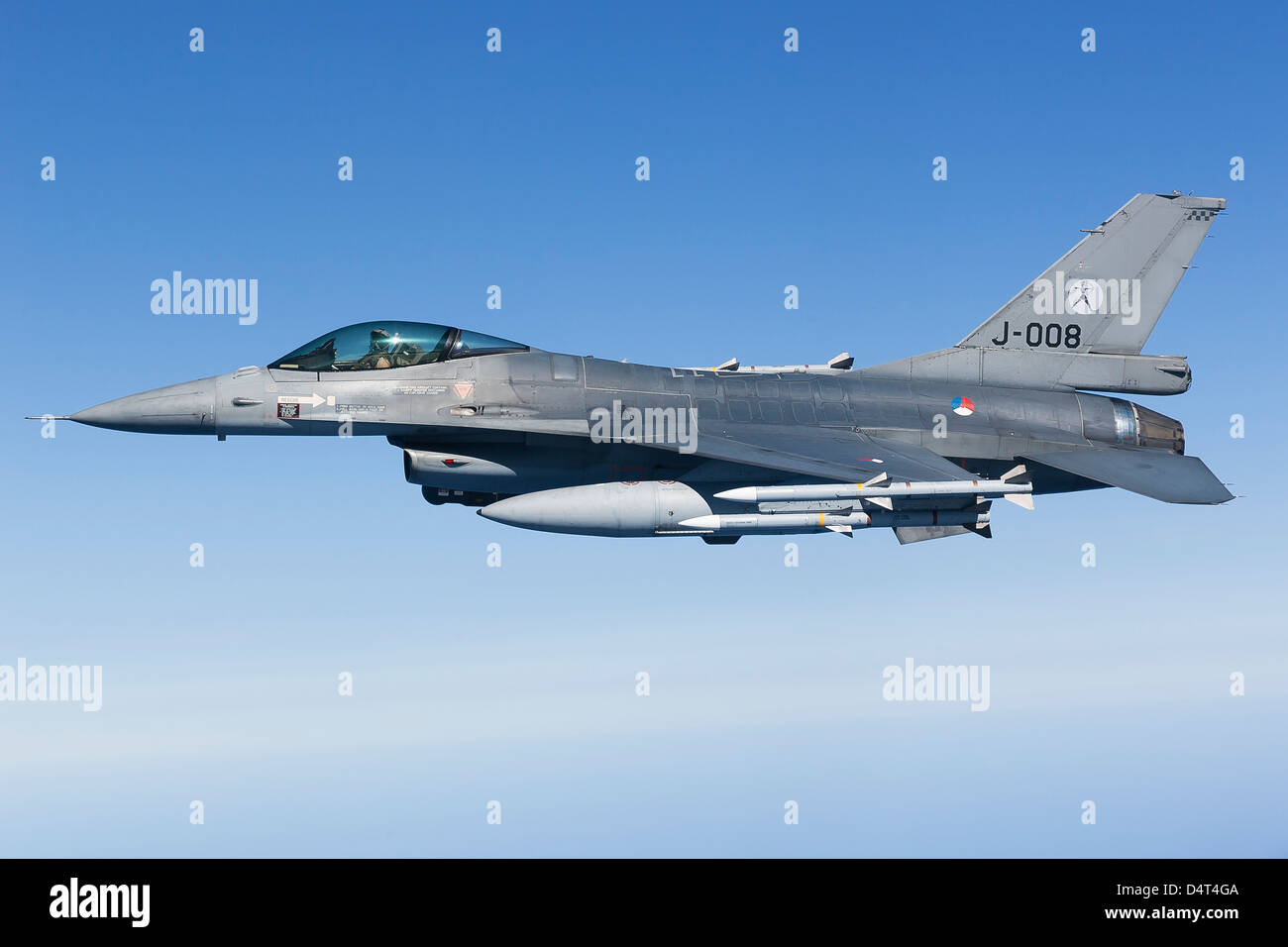 Niederländische f-16 bin während einer combat Air Patrol Sortie über das Mittelmeer. Stockfoto