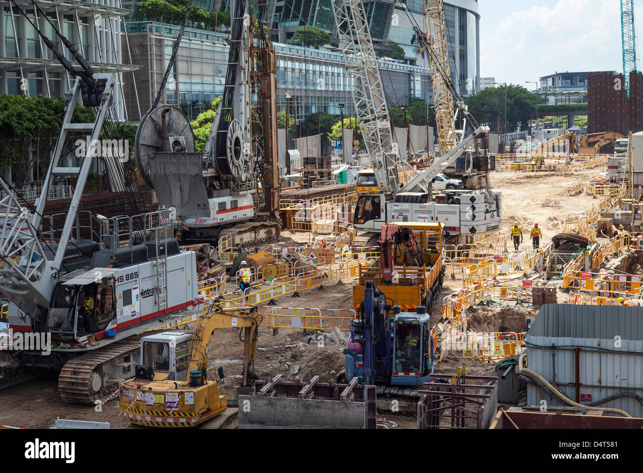 Baustelle in Central, Hongkong. Stockfoto