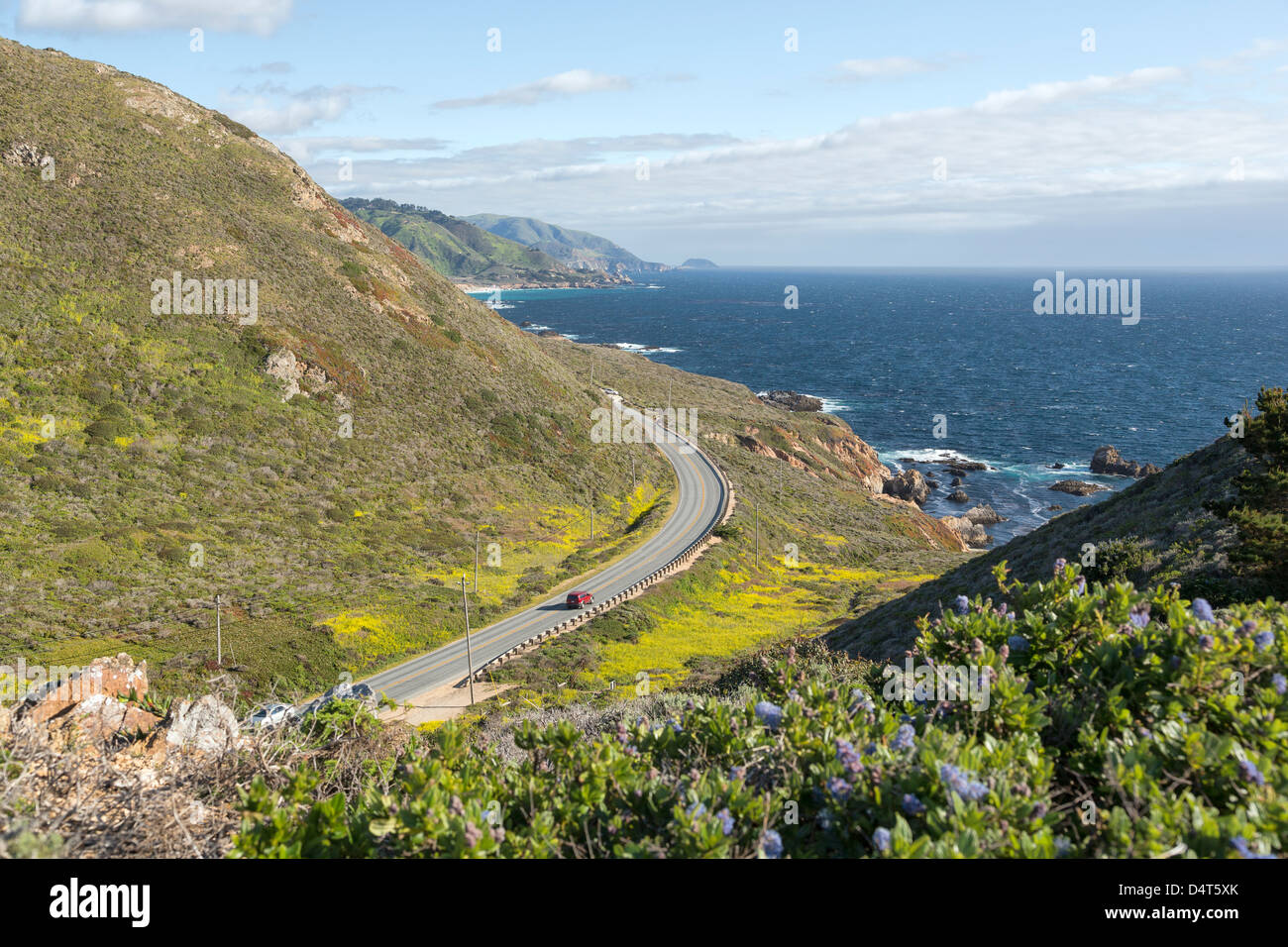 Highway 1, Big Sur, Kalifornien, von oben Stockfoto