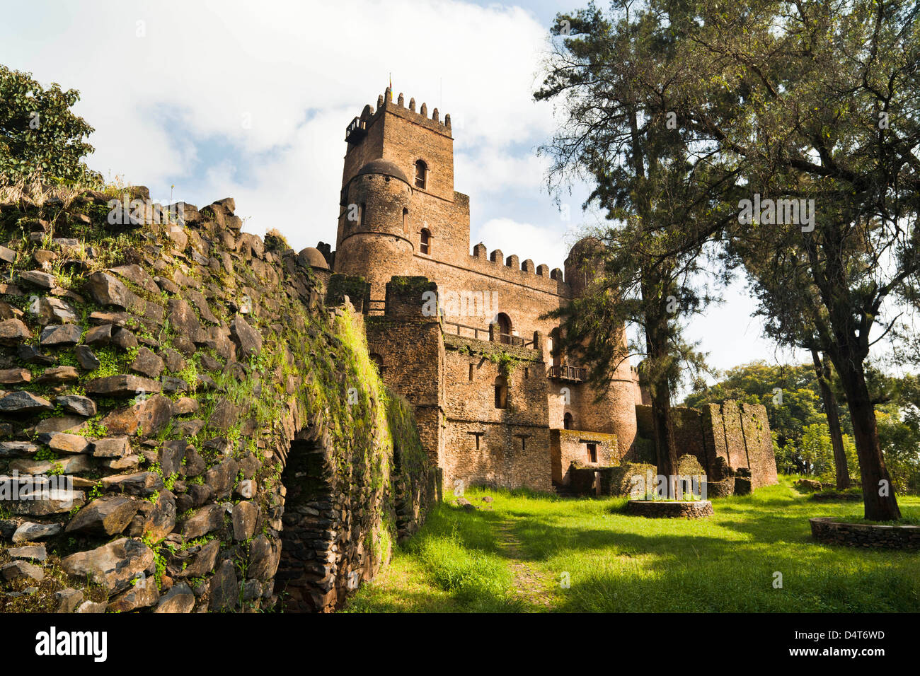 Fasil Ghebbi, einen festungsartigen königliche Gehege, Gonder, Äthiopien Stockfoto