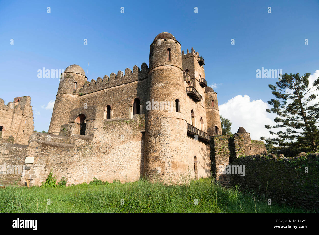 Fasil Ghebbi, einen festungsartigen königliche Gehege, Gonder, Äthiopien Stockfoto