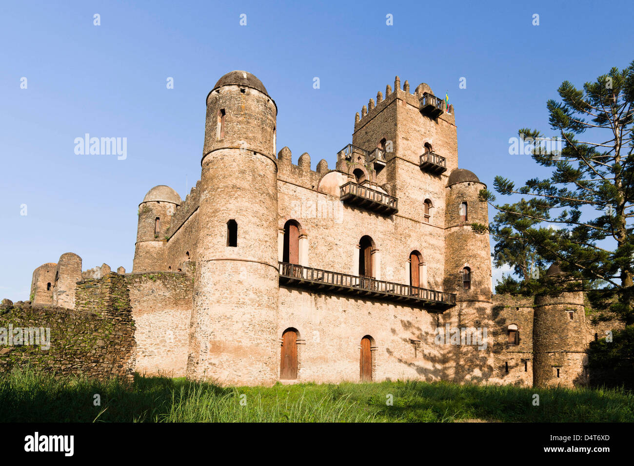 Fasil Ghebbi, einen festungsartigen königliche Gehege, Gonder, Äthiopien Stockfoto