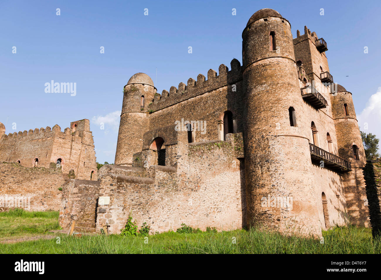 Fasil Ghebbi, einen festungsartigen königliche Gehege, Gonder, Äthiopien Stockfoto