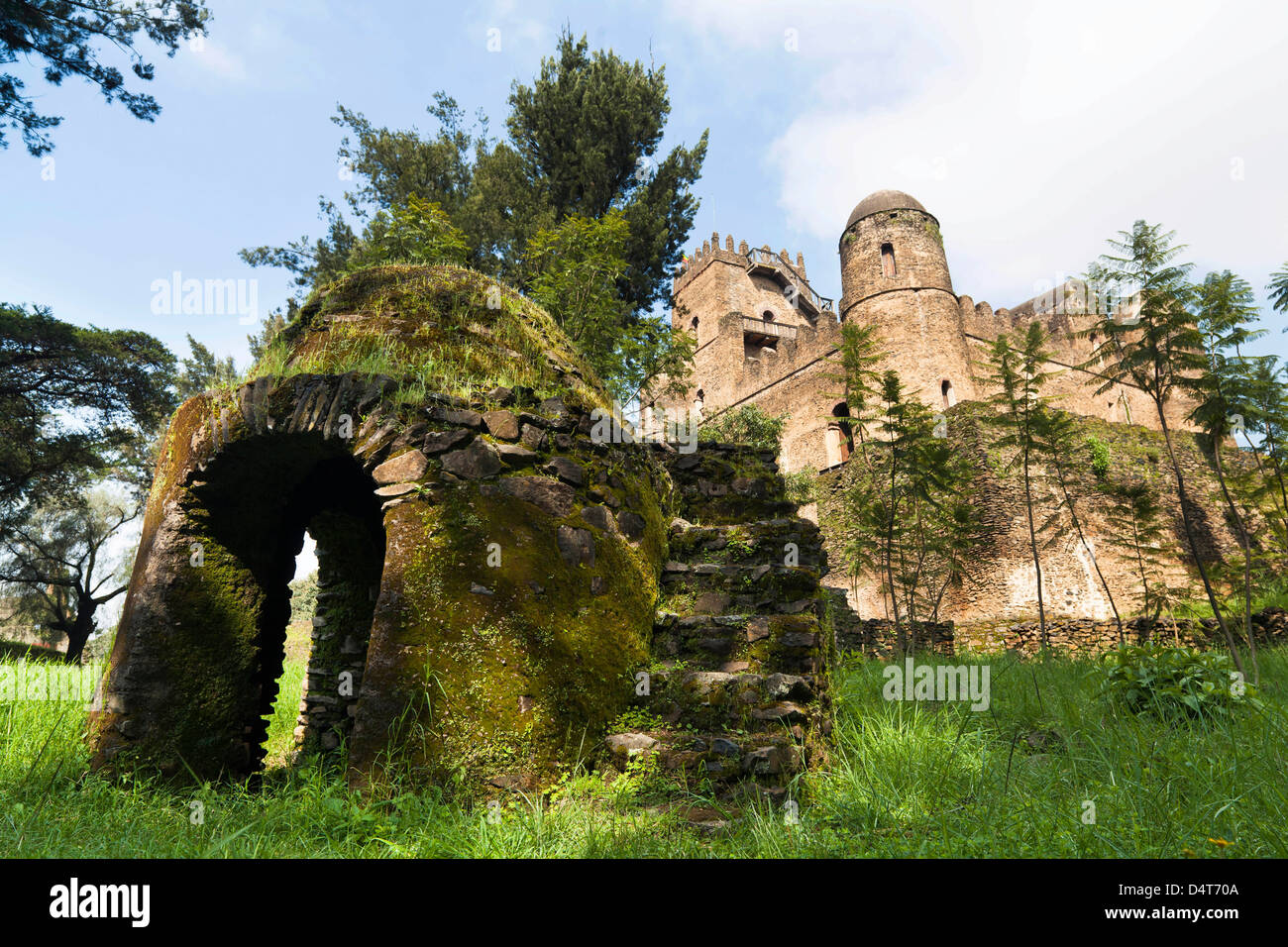 Fasil Ghebbi, einen festungsartigen königliche Gehege, Gonder, Äthiopien Stockfoto